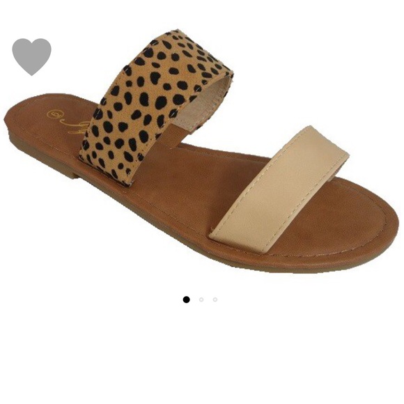 Cleo Double Banded Leopard Sandals - Picture 2 of 13